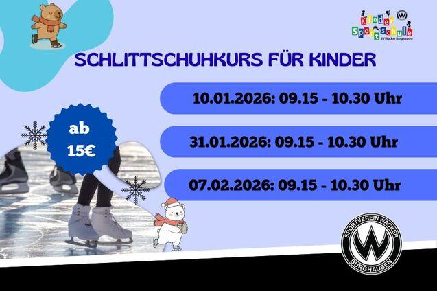 Im Januar und Februar finden Schlittschuhkurse f&uuml;r Kinder statt