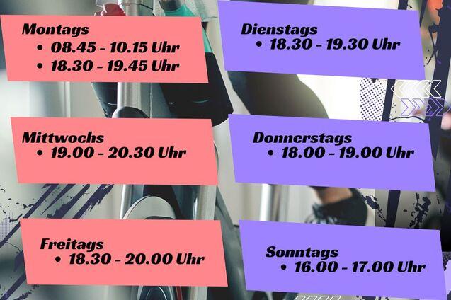 IndoorCycling Saison ist im vollen gange, IndoorCycling von Montag-Sonntag möglich