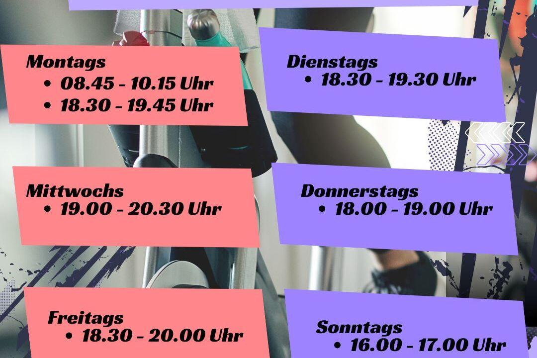 IndoorCycling Saison ist im vollen gange, IndoorCycling von Montag-Sonntag möglich