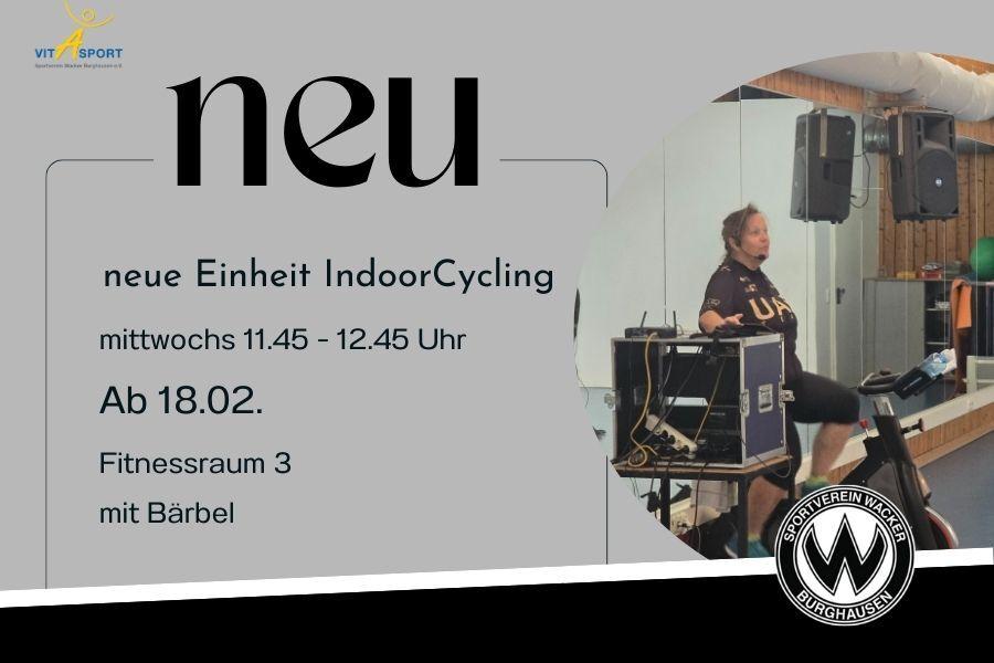 neue Einheit IndoorCycling ab 18.02.2026 bieten wir wieder mittwochs 11.45-12.45 eine Einheit IndoorCycling an