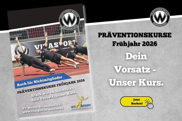 ab sofort sind die Pr&auml;ventionskurse Fr&uuml;hjahr 2026 buchbar