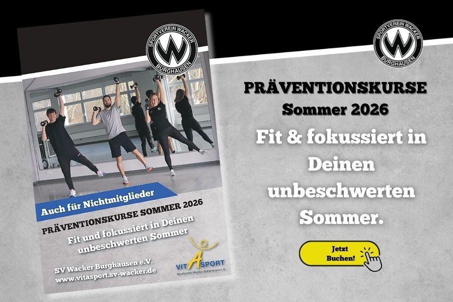 Pr&auml;ventionskurse Sommer2026 starten Mitte April, eine Anmeldung ist ab sofort m&ouml;glich