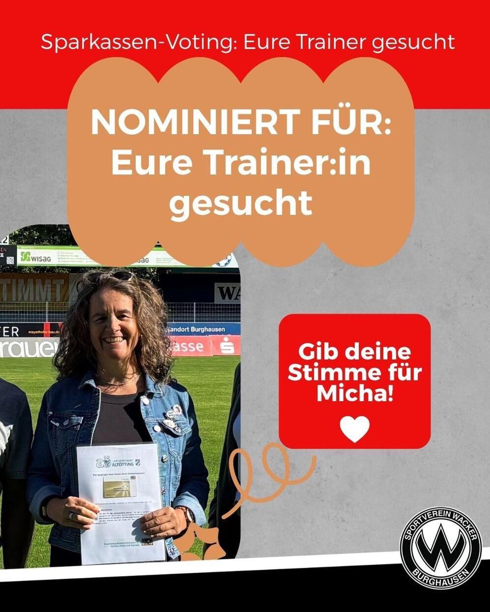 Micha ist nominiert für das SPK Spendenvotin Eure Trainer gesucht, bitte abstimmen